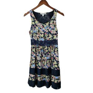 Laura Conrad Dress size 2 Floral evening party Cocktail Spring Blue Pink lace